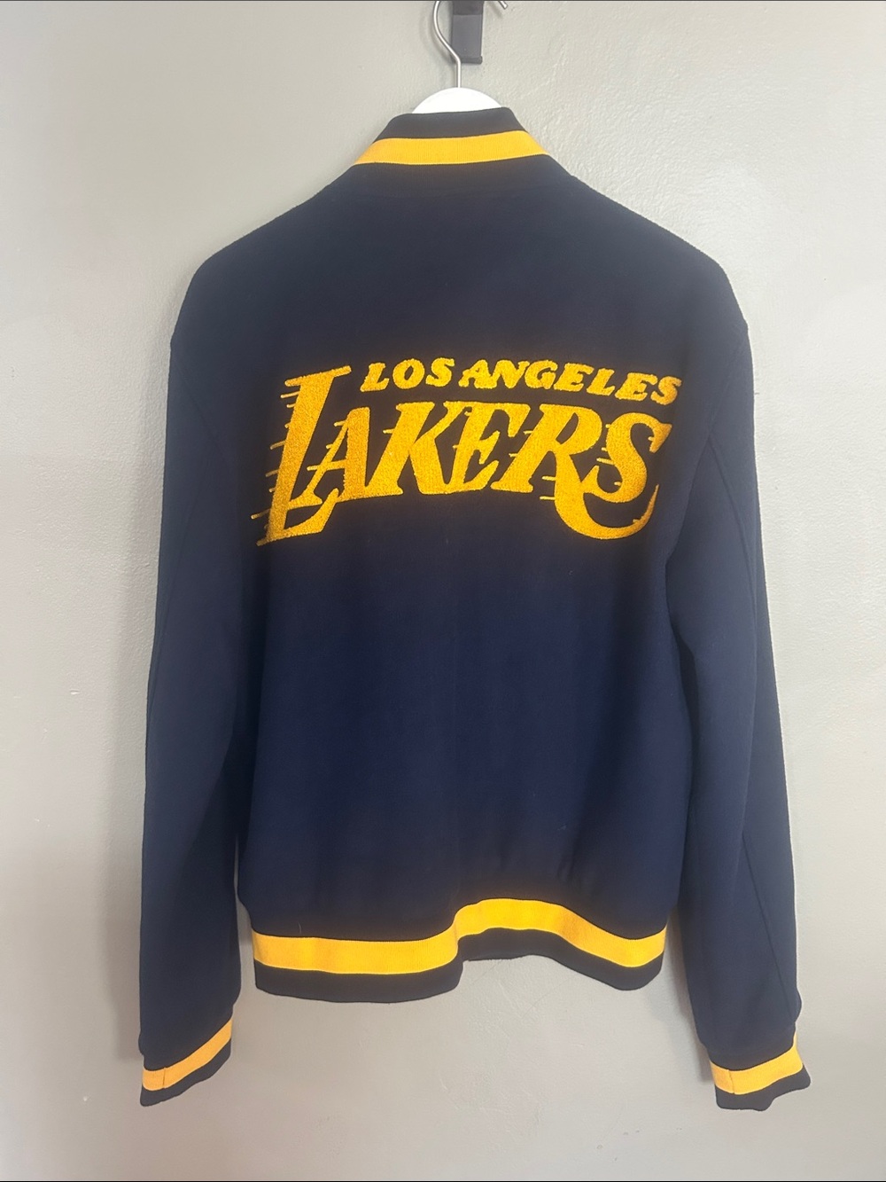 LA Lakers Logo Navy and Yellow Bomber Jacket